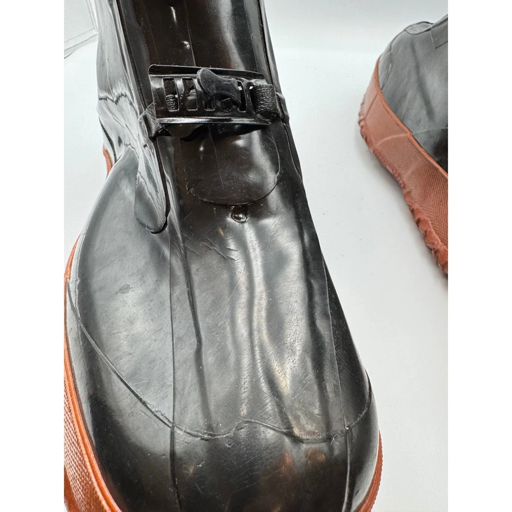 Ironwear Mens 5-Buckle Rubber Overboots Black Orange Waterproof Boots Size 11